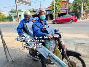 Thay bạt mái hiên mái xếp che nắng