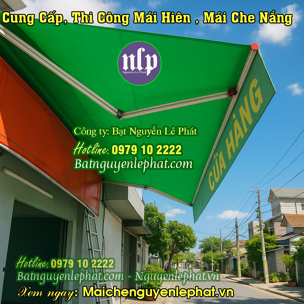 Mái bạt che nắng quay tay Mái bạt che nắng quay tay
