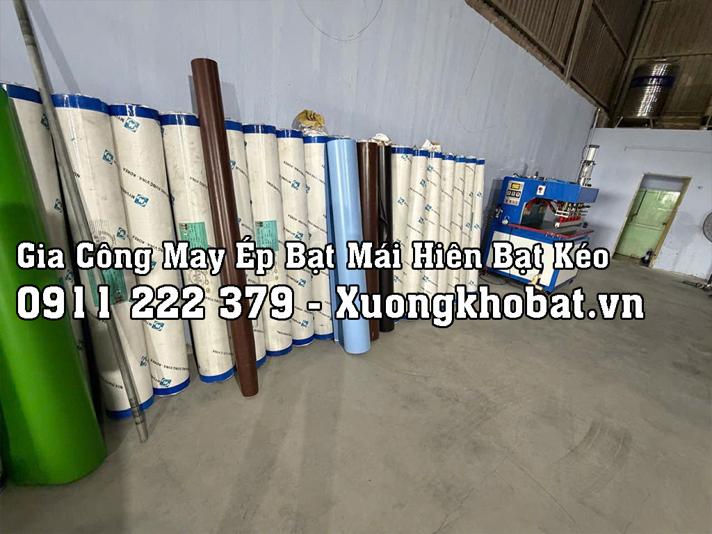 Xưởng may ép bạt mái hiên mái xếp